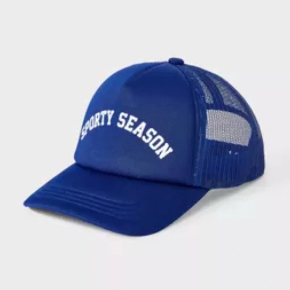 NWT Blue Sporty Season Trucker Hat | Adjustable Snapback Baseball Cap